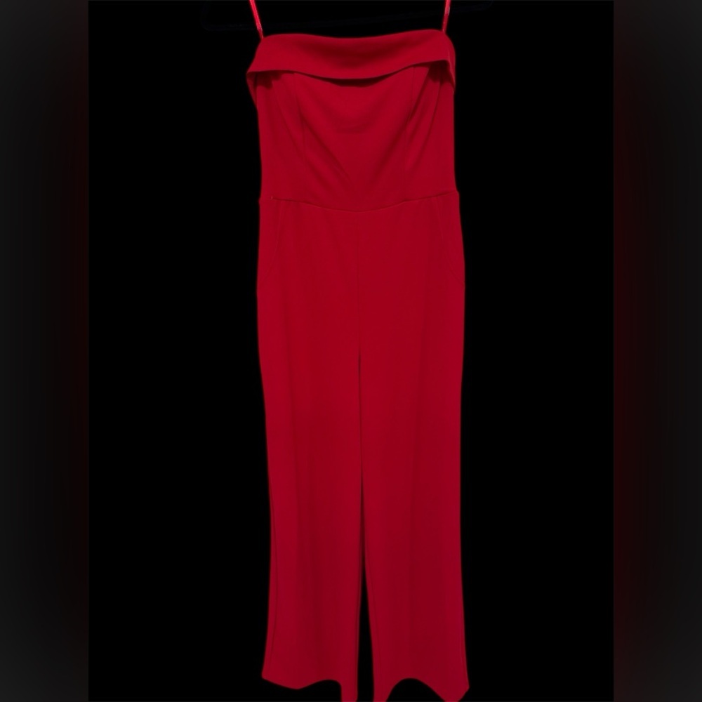 Elegant Red Women's Strapless Jumpsuit w/Built In Bra - Picture 2 of 11